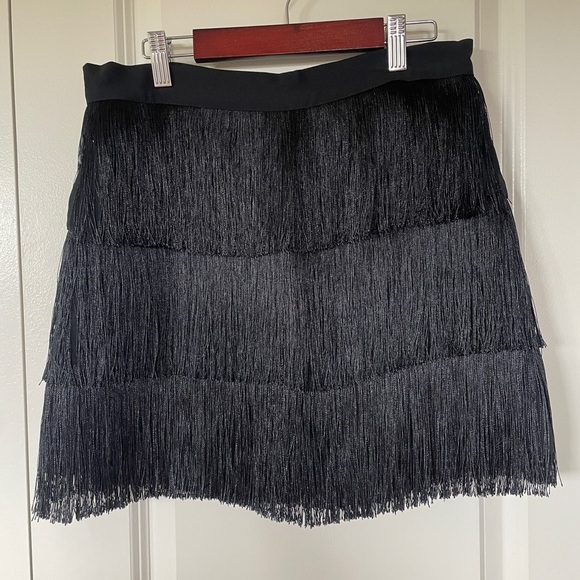 NWT DO+BE Black Fringe Mini Skirt - Picture 10 of 11